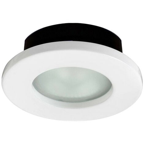 Spot encastrable plafond salle de bain étanche IP65 blanc rond MR16