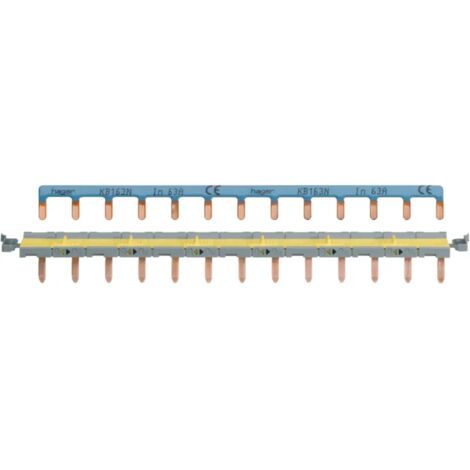 Hager – Barres de pontage système SanVis 2 P – 63 A – 4 kV – 13 modules – Connexion cage à vis pour installation rapide