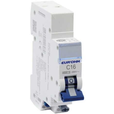 Disjoncteur 1P+N 16A courbe C connexion rapide/rapide 4,5kA NF (20316)