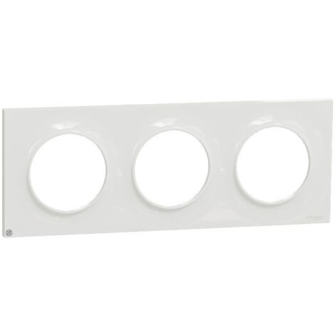 Odace Styl, plaque 3 postes horizontaux ou verticaux entraxe 71mm, Antibacterien (S500706)