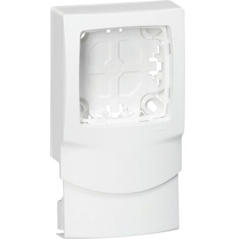 Legrand – Cadre pour appareil saillie 1 poste – Compatible moulures 20/32/40 mm – Fixation par collage, vis ou clous – Dimensions 73x84x24 mm