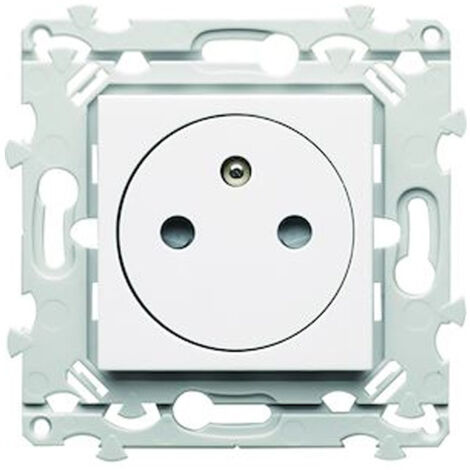 Hager – Prise de courant affleurante 2P+T pure – Indice de protection IP21 – Courant 16A – QuickConnect pour installation rapide