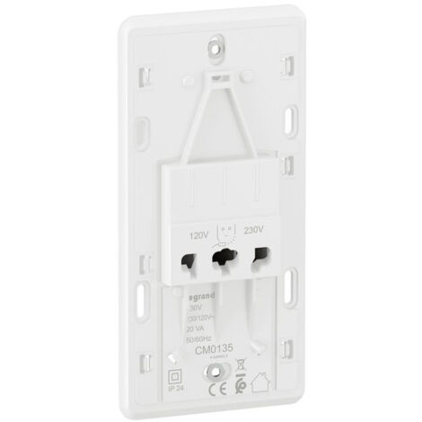 Legrand – Prise de courant 2P+T pour rasoir blanc – Alimentation 230V – Protection relais thermique – CM0135 (1/2)