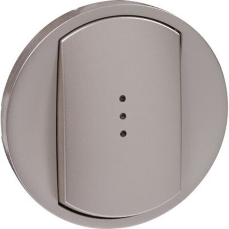 Legrand – Poussoir composable avec voyant simple – Mode de pose électricité – Titane – Compatible va-et-vient et poussoir NO – 68303