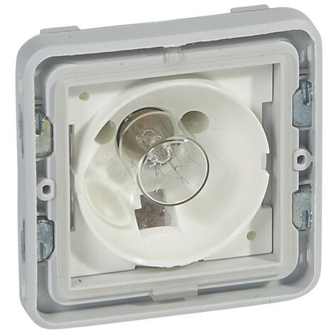 Socle avec voyant Plexo composable IP55 gris et blanc (069583)