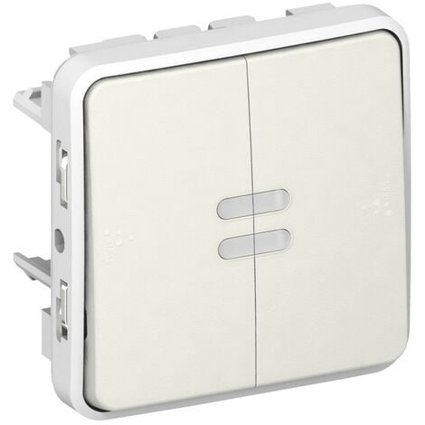 Interrupteur ou va-et-vient témoin câblage existant Plexo composable IP55 10AX 250V blanc (069614)