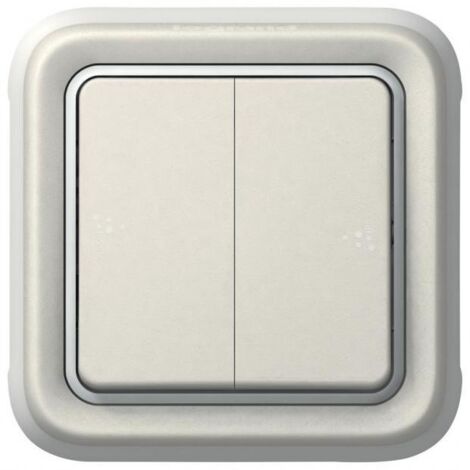 Double interrupteur ou va-et-vient pour volets roulants Plexo composable IP55 10A 250V blanc (069629)