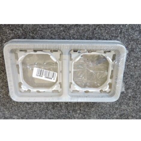 PLAQUE AVEC SUPPORT 2 POSTES VERTICALE GRIS LEGRAND 069685