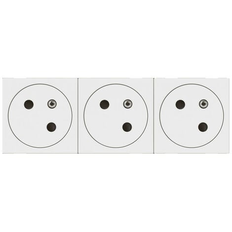 Prise de courant 2P+T mosaic link 6m fb blanc surface (077143L)