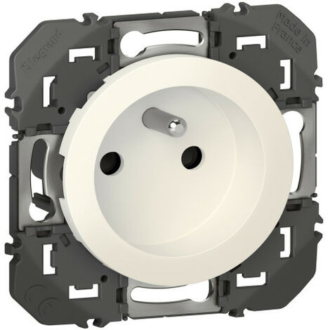 Prise de courant 2P+T à puits dooxie 16A finition blanc emballage blister (095216)
