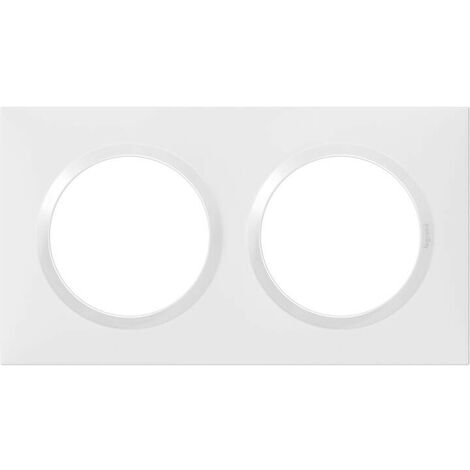 Plaque carrée dooxie 2 postes finition blanc (600802)