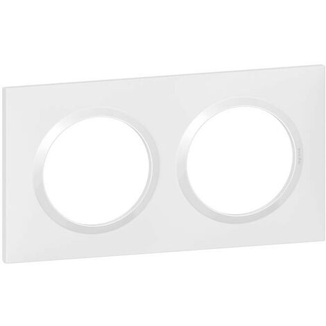 Plaque carrée dooxie 2 postes finition blanc (600802)