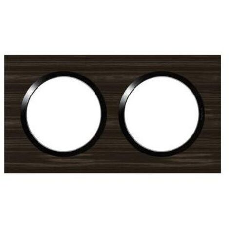 Legrand – Plaque de finition 2 postes – Dooxie bois ébène – Installation horizontale/verticale – Compatible mécanismes Dooxie
