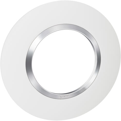 Legrand – Plaque simple déco Dooxie – Blanc chromé – Montage monoposte – Compatible mécanismes Dooxie – Rattrapage de déformations du mur