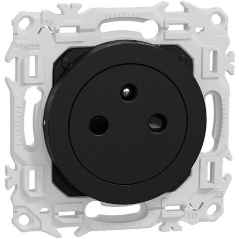 Prise 2P+T noire affleurante Odace (S940052)
