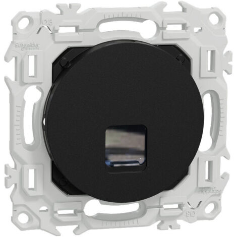 Prise RJ45 Cat6 UTP noire Odace (S940475) (1/3)