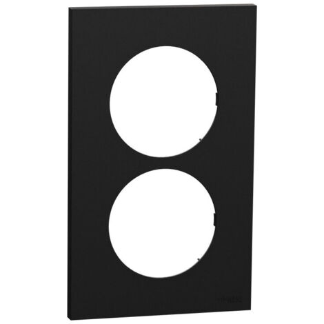 Plaque Odace Noir Onyx 2 postes 57mm (S940714)