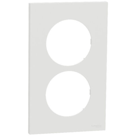 Plaque Odace Blanc craie 2 postes 57mm (S920714)