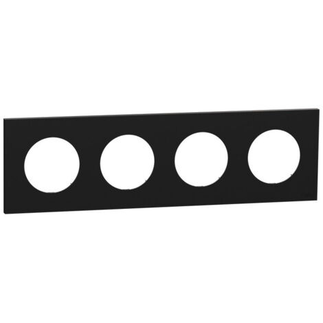 Plaque Odace Noir Onyx 4 postes (S940708)