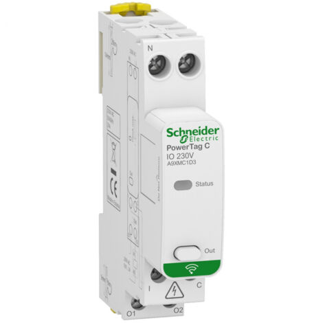 Schneider Electric – Capteur contacts radio-fréquence modulaire 1 entrée 1 sortie – Fréquence 868MHz – Tension 230V – Compatible avec module IP Wiser - A9XMC1D3 (1/4)