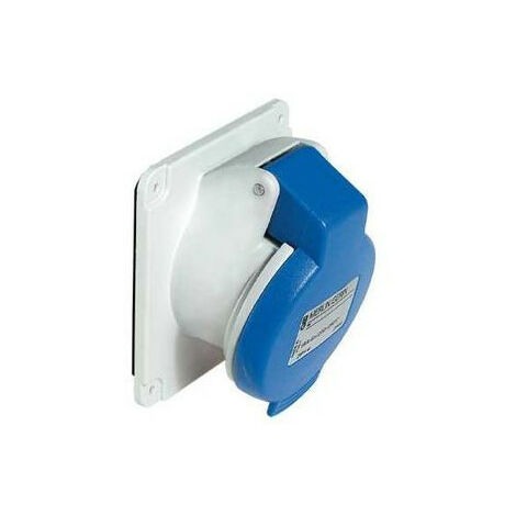 Schneider Electric – Socle de prise inclinée 16A – Tension 200-250V – 2P+T – Montage sur panneau – Polymère auto-extinguible – PKF16F423