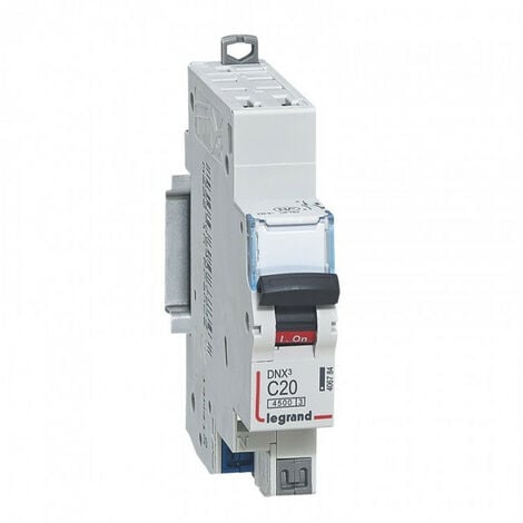 Disjoncteur DNX3 4500 - auto/auto - U+N 230V 20A - 4,5kA - courbe C - 1 mod (406784)