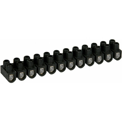 Barrette de connexion à vis en laiton capacité assignée 25mm² - Noir - 70005 - Eur'Ohm