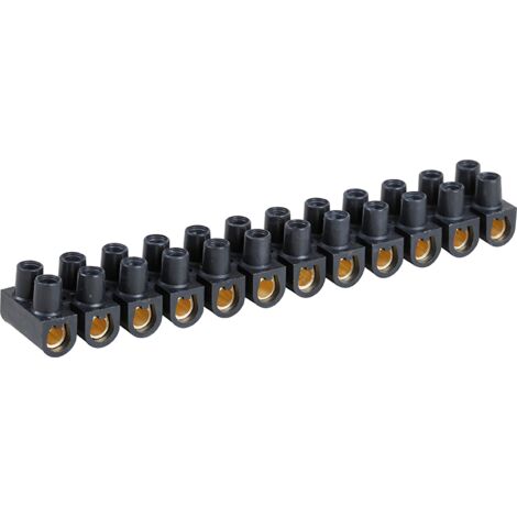Barrette de connexion à vis en laiton capacité assignée 16mm² - Noir - 70004 - Eur'Ohm
