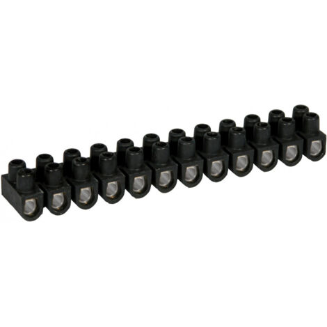 Barrette de connexion à vis en laiton capacité assignée 10mm² - Noir - 70003 - Eur'Ohm