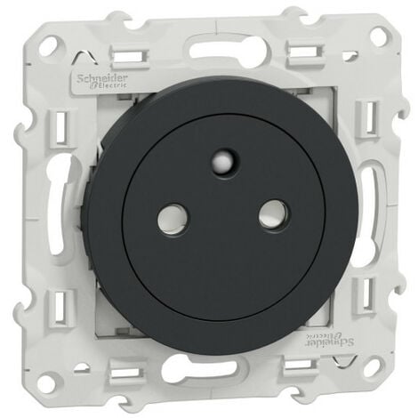 Odace - prise de courant 2P+T affleurante - anthracite - connexion rapide (S540052)