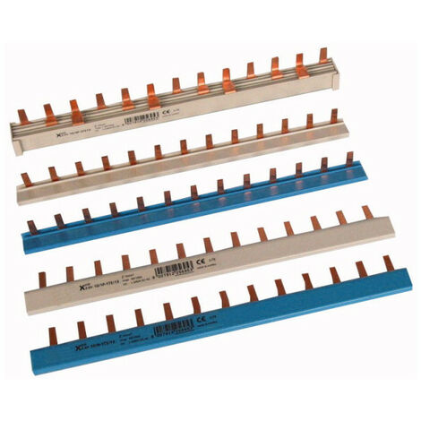 Rail de phase 1Ph, 10qmm, coudé gris, Stylet, 13 modules (000264918)