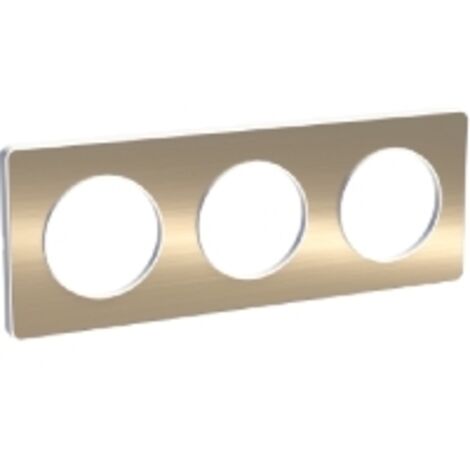 Schneider Electric – Cadre touch 3 éléments bronze brossé – Plaque Vimar Odace – Aluminium et polycarbonate – Montage horizontal/vertical – IP21 IK04