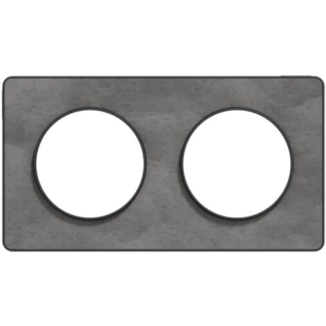 Odace Touch, plaque Ardoise avec liseré Anth. 2 postes horiz/vert. entraxe 71mm (S540804V)