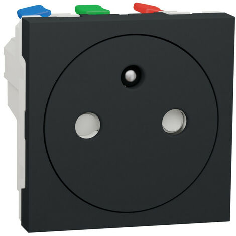 NU306954S | Schneider Electric Unica Black, White Plug Socket, 2P + E