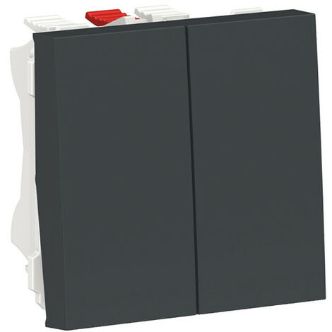 Schneider Electric – Interrupteur va et vient double 2 modules 10A – Couleur anthracite – Connexion rapide sans vis – NU321354