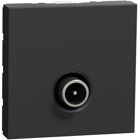 prise télévision - tv mâle - 2 modules - anthracite - schneider electric nu346254 (1/3)