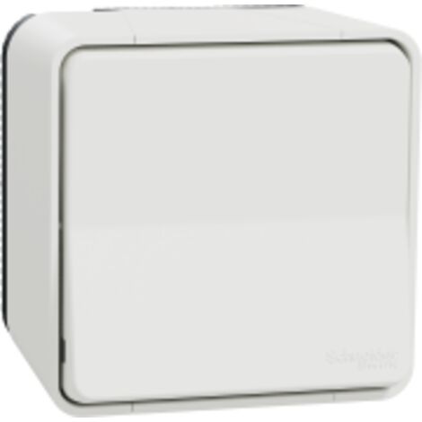 Bouton Poussoir Mureva Styl - complet saillie - IP55 - IK08 - connex auto - blanc - Schneider Electric - MUR39026 (1/7)