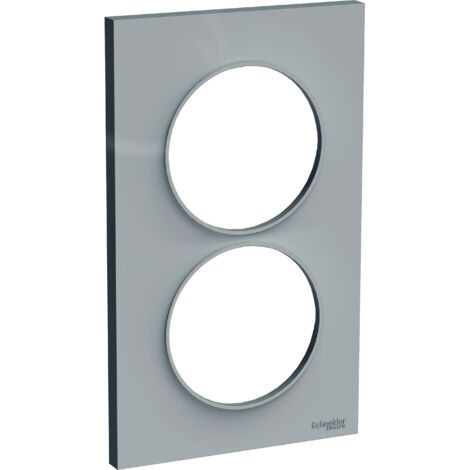 Odace Styl - plaque 2 postes - gris - entraxe 57mm vertical (S520714A1)