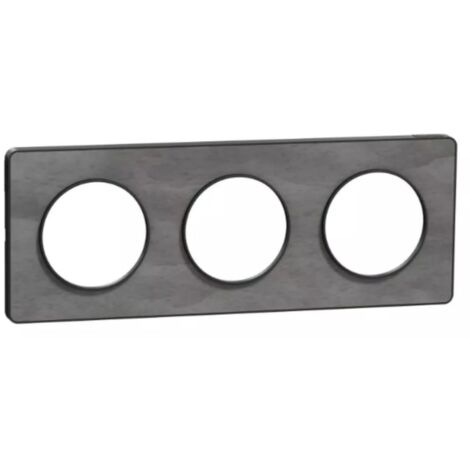 Odace Touch, plaque Ardoise avec liseré Anth. 3 postes horiz/vert. entraxe 71mm (S540806V)
