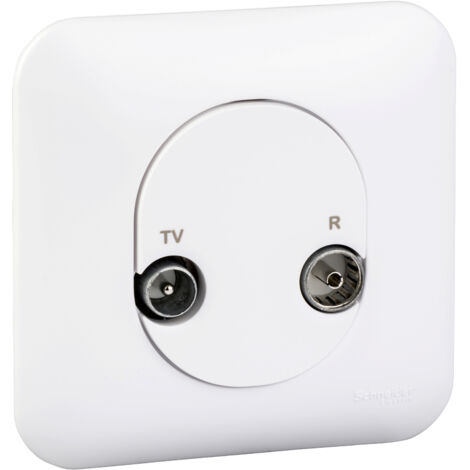 Ovalis - prise TV/FM - 1 entrée - Blanc RAL9003 - fixation par vis (S260451)