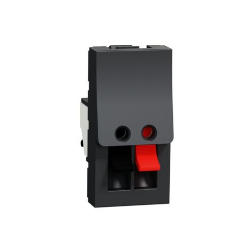 Unica - prise haut-parleur 1 sortie rouge + noir - 1 mod - Anthracit - méca seul (NU348754) (1/4)