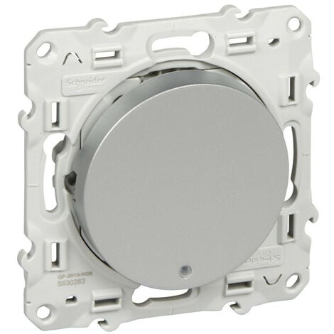 Odace, va-et-vient lumineux Alu 10 A à vis LED orange 1,5 mA local. ou temoin (S530263)