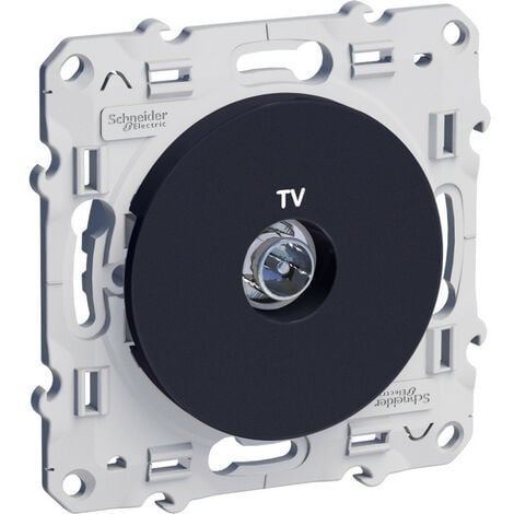 Odace - Prise TV simple anthracite - Fixation par vis (S540445)