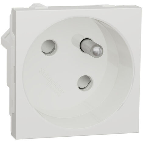 Unica - prise 2P+T - FR - 45° - raccord rapide travers - Blanc antim - méca seul (NU304920) (1/3)
