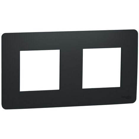 Unica Studio - plaque de finition - Anthracite - 2 postes (NU200454)