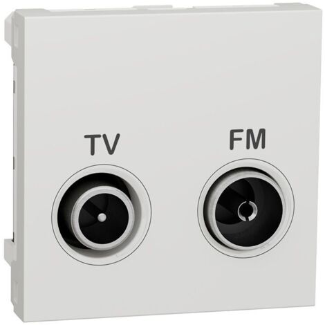 Unica - prise TV + FM - individuel - 2 mod - Blanc - méca seul (NU345118) (1/3)