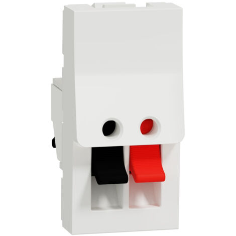 Unica - prise haut-parleur 1 sortie rouge + noir - 1 mod - Blanc - méca seul (NU348718) (1/5)