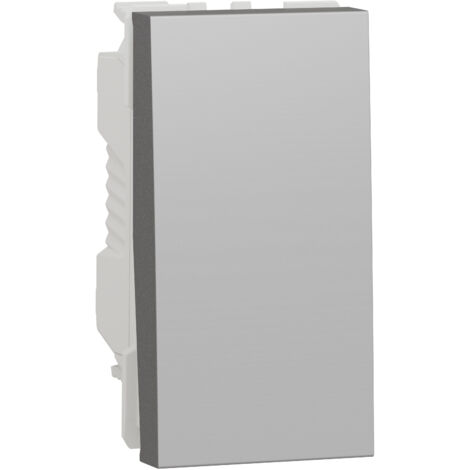 Unica - bouton-poussoir NO/NF - 10A - connex rapide - 1 mod - Alu - méca seul (NU313630) (1/5)