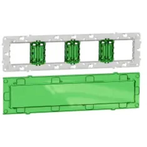 support de fixation - 10 modules - avec protection de chantier - en zamac - schneider unica nu7008c