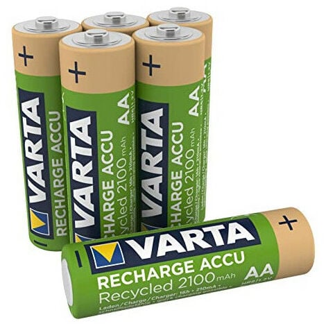 6 piles rechargeables AA 2100mAh Varta Recycled (56816101436)